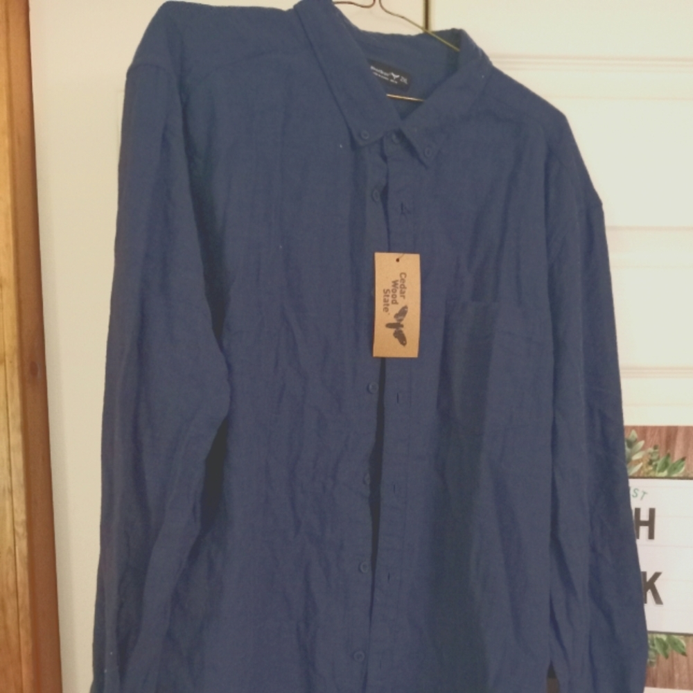 Blue heavy fabric men's shirt